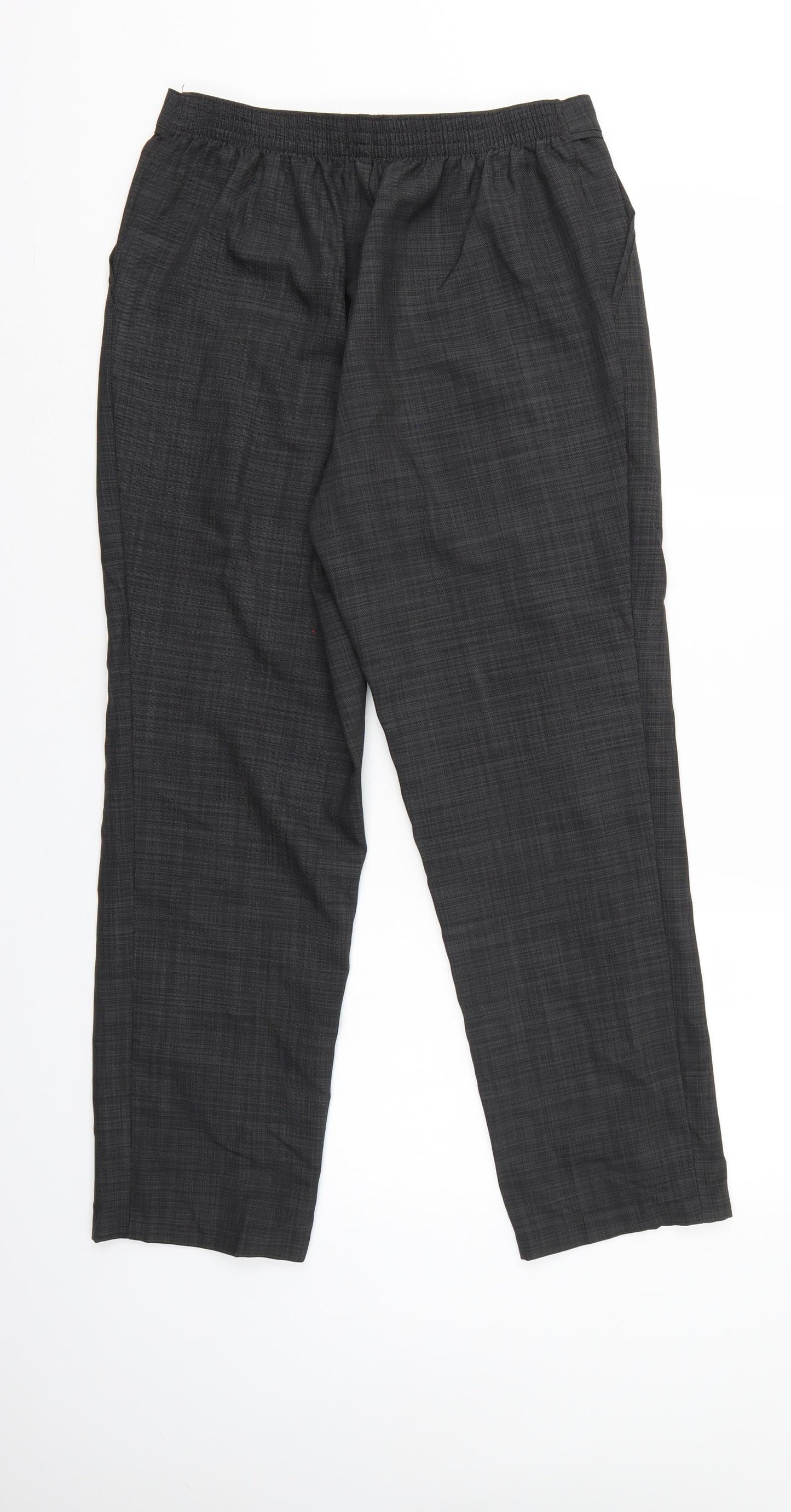 M&S Womens Grey   Trousers  Size 10 L26 in - Elastic Waist