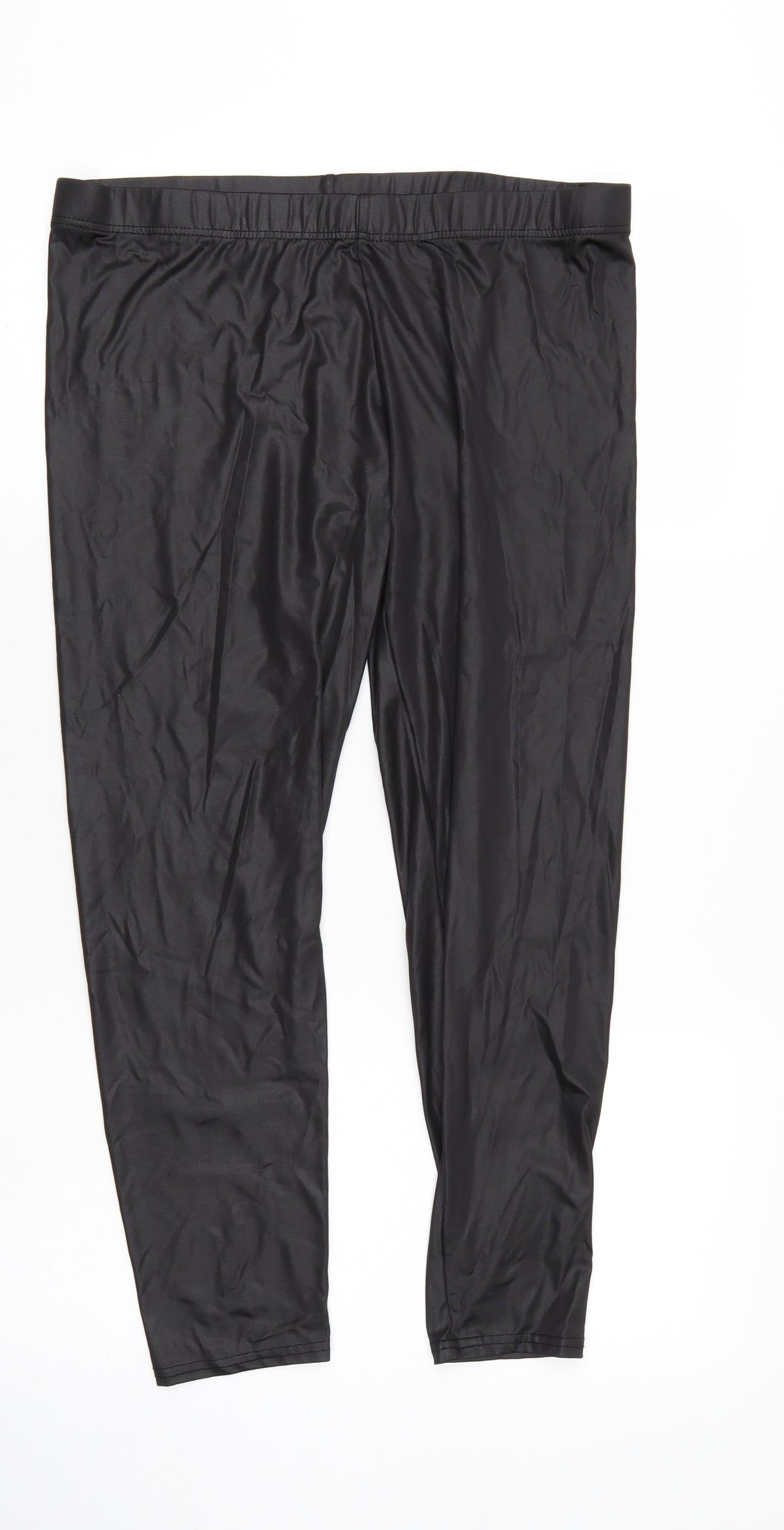 Evie  Womens Black   Cropped Leggings Size L L25 in - Elastic Waist