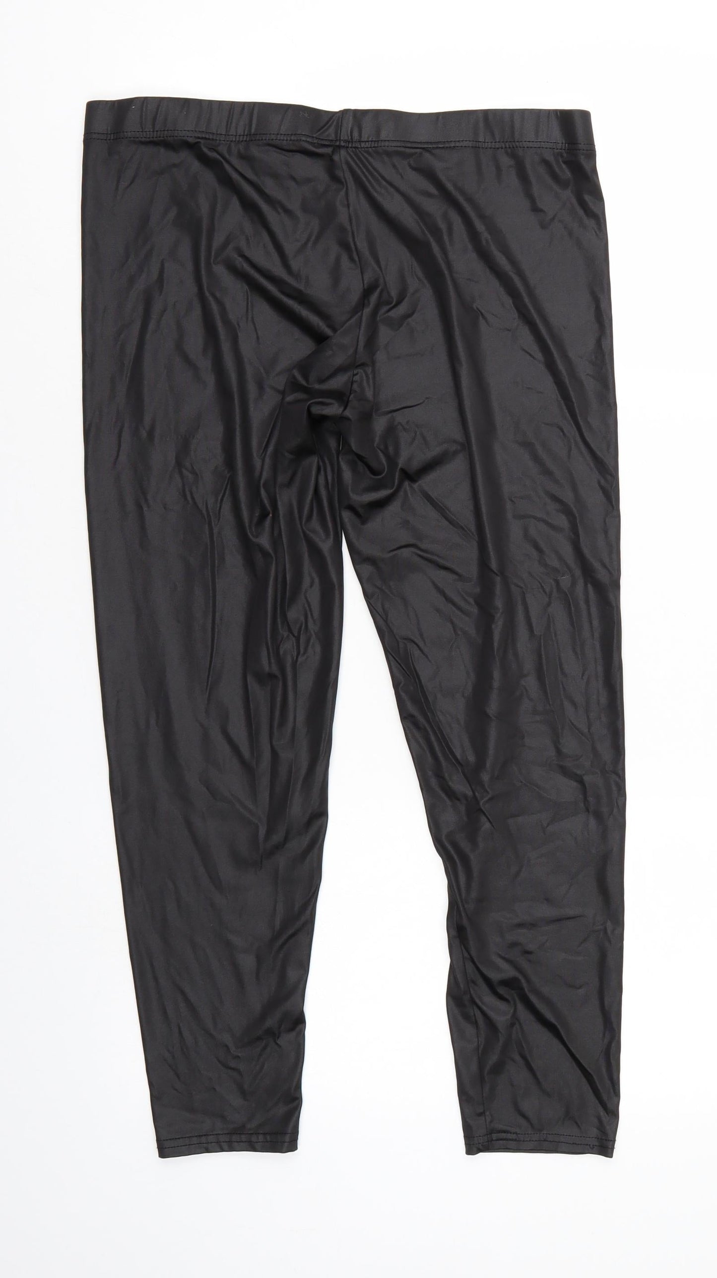 Evie  Womens Black   Cropped Leggings Size L L25 in - Elastic Waist