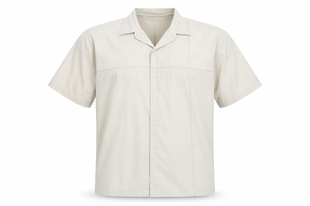 Mens UK Size L Simon Taylor Ivory  Button-Up Short Sleeve Casual Shirt