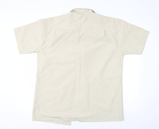 Simon Taylor Mens Ivory    Button-Up Size L