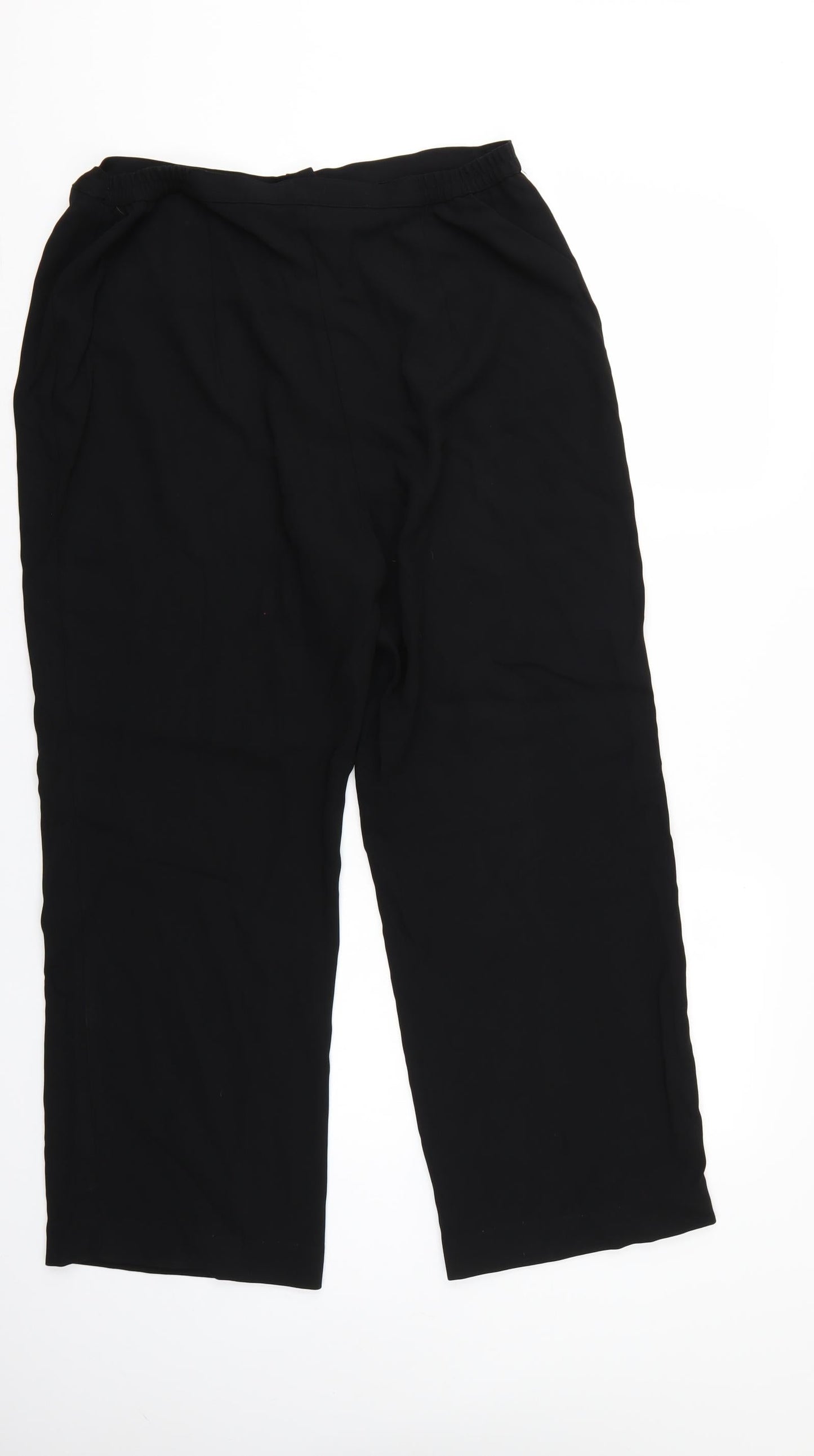 ELVI Womens Black   Trousers   L26 in - Elastic Waist