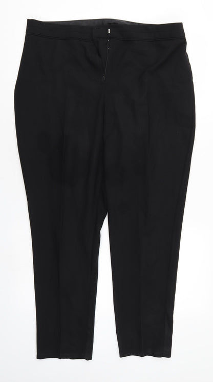 Womens UK Size 16 Preworn Regular Fit  Black Trousers