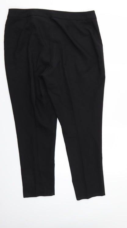 Womens UK Size 16 Preworn Regular Fit  Black Trousers