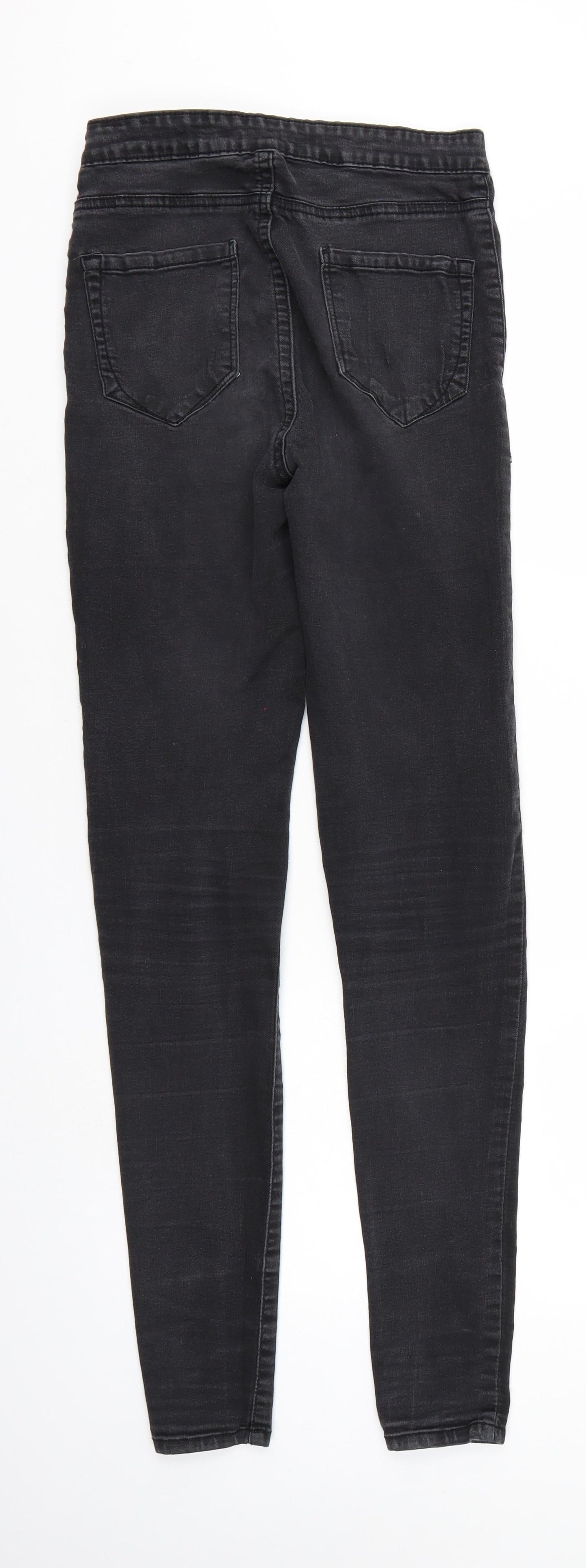 Denim & Co. Womens Black  Denim Tapered Jeans Size 10 L30 in - Elastic Waist