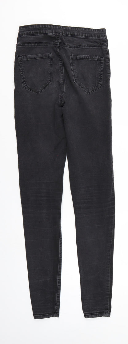 Denim & Co. Womens Black  Denim Tapered Jeans Size 10 L30 in - Elastic Waist