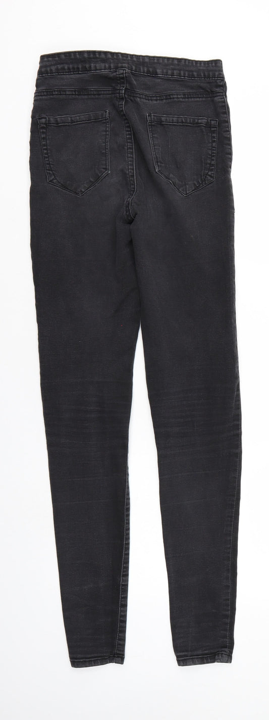 Denim & Co. Womens Black  Denim Tapered Jeans Size 10 L30 in - Elastic Waist