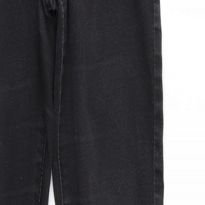 Denim & Co. Womens Black  Denim Tapered Jeans Size 10 L30 in - Elastic Waist