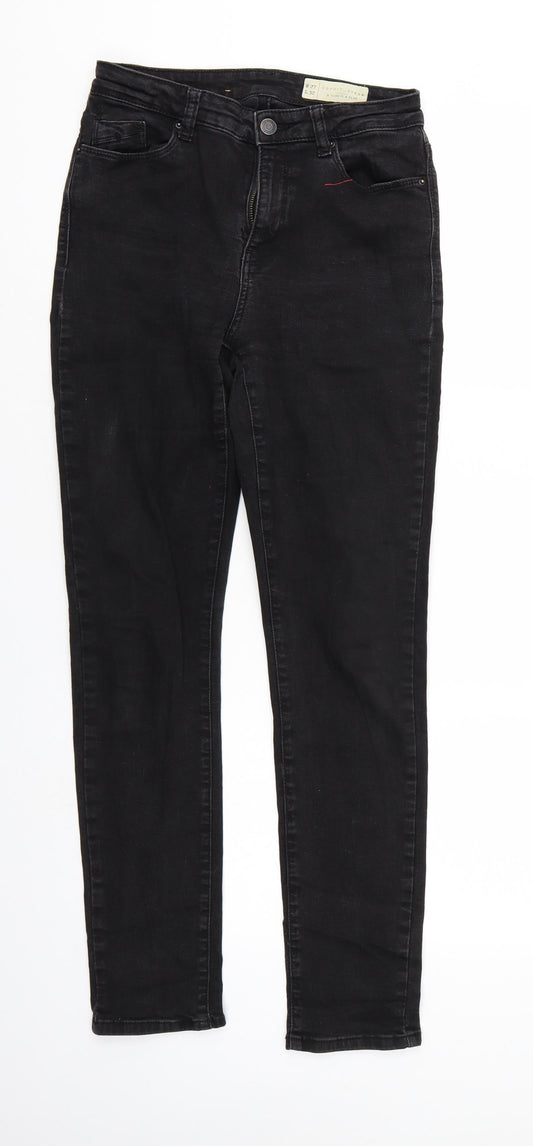 Mens UK Size 27 in Spirit Regular Fit Skinny Black Jeans