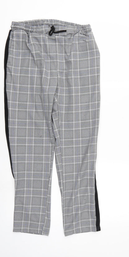 Boohoo man Mens Grey Check  Trousers  Size M L25 in