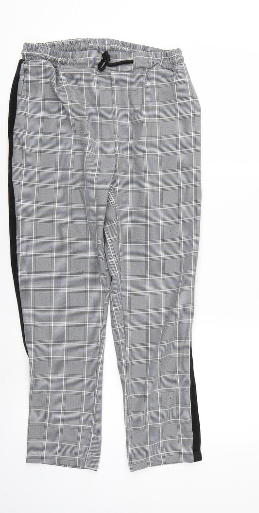 Boohoo man Mens Grey Check  Trousers  Size M L25 in