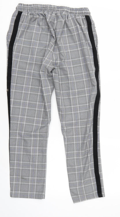 Boohoo man Mens Grey Check  Trousers  Size M L25 in