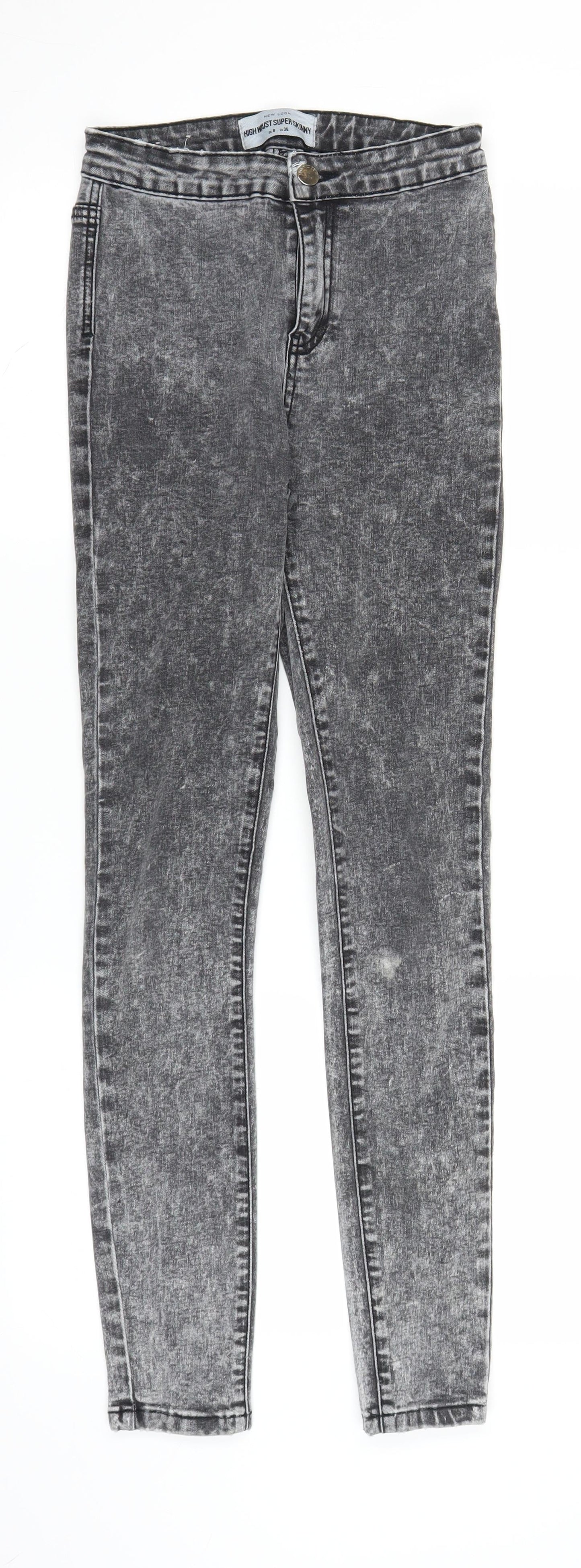 New Look Womens Grey  Denim Jegging Jeans Size 8 L28 in