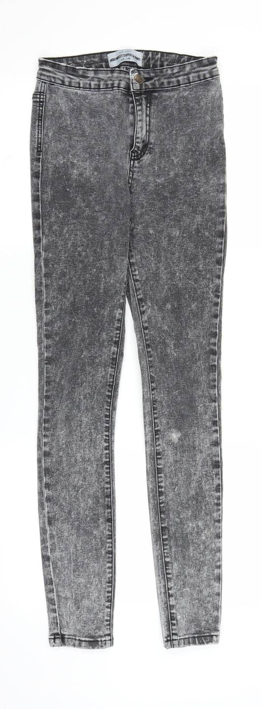 New Look Womens Grey  Denim Jegging Jeans Size 8 L28 in