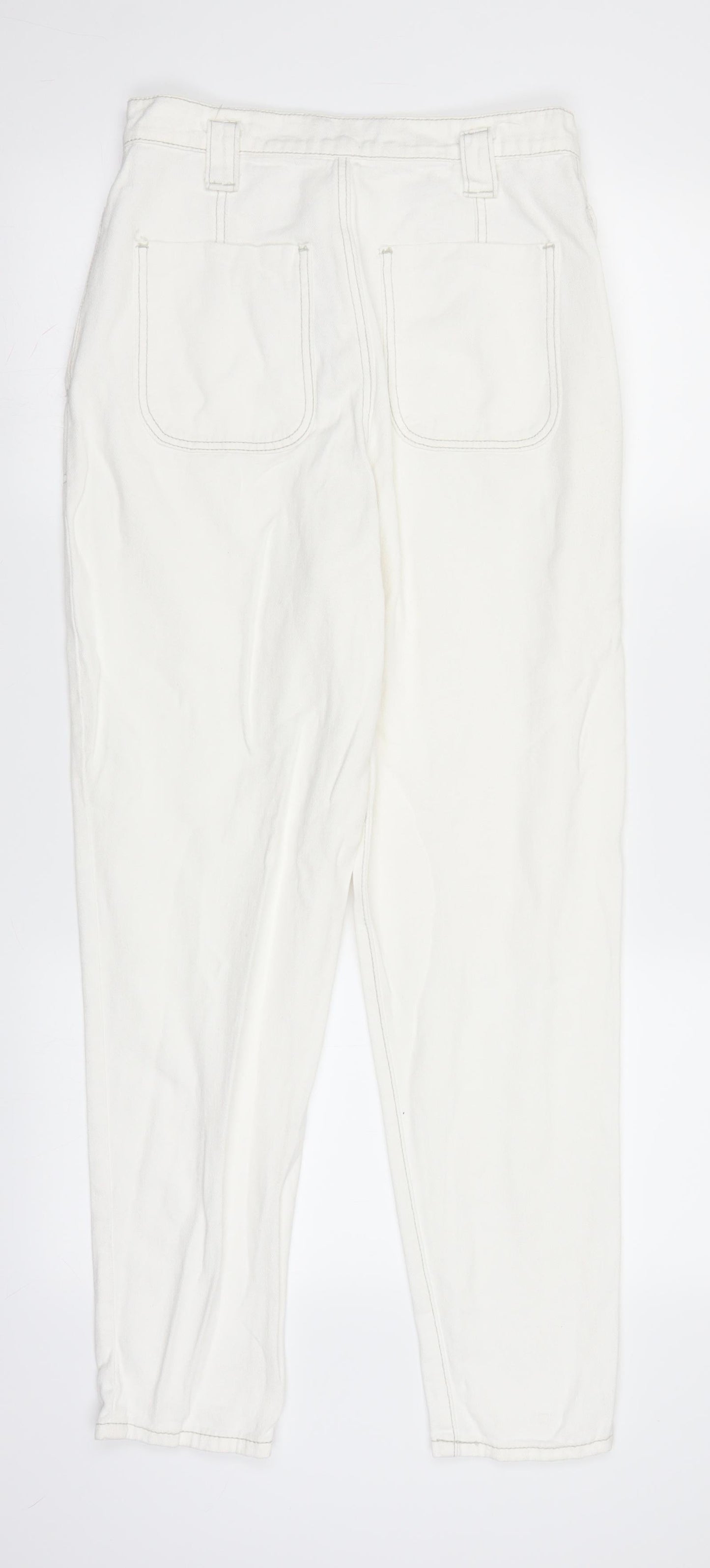 PRETTYLITTLETHING Womens White  Denim Straight Jeans Size 8 L27.5 in