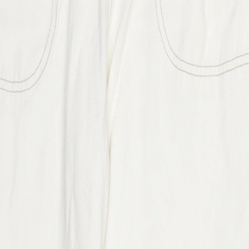 PRETTYLITTLETHING Womens White  Denim Straight Jeans Size 8 L27.5 in