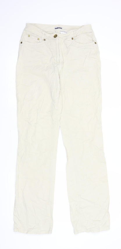 Strauss Womens Beige  Denim Straight Jeans Size 8 L31 in