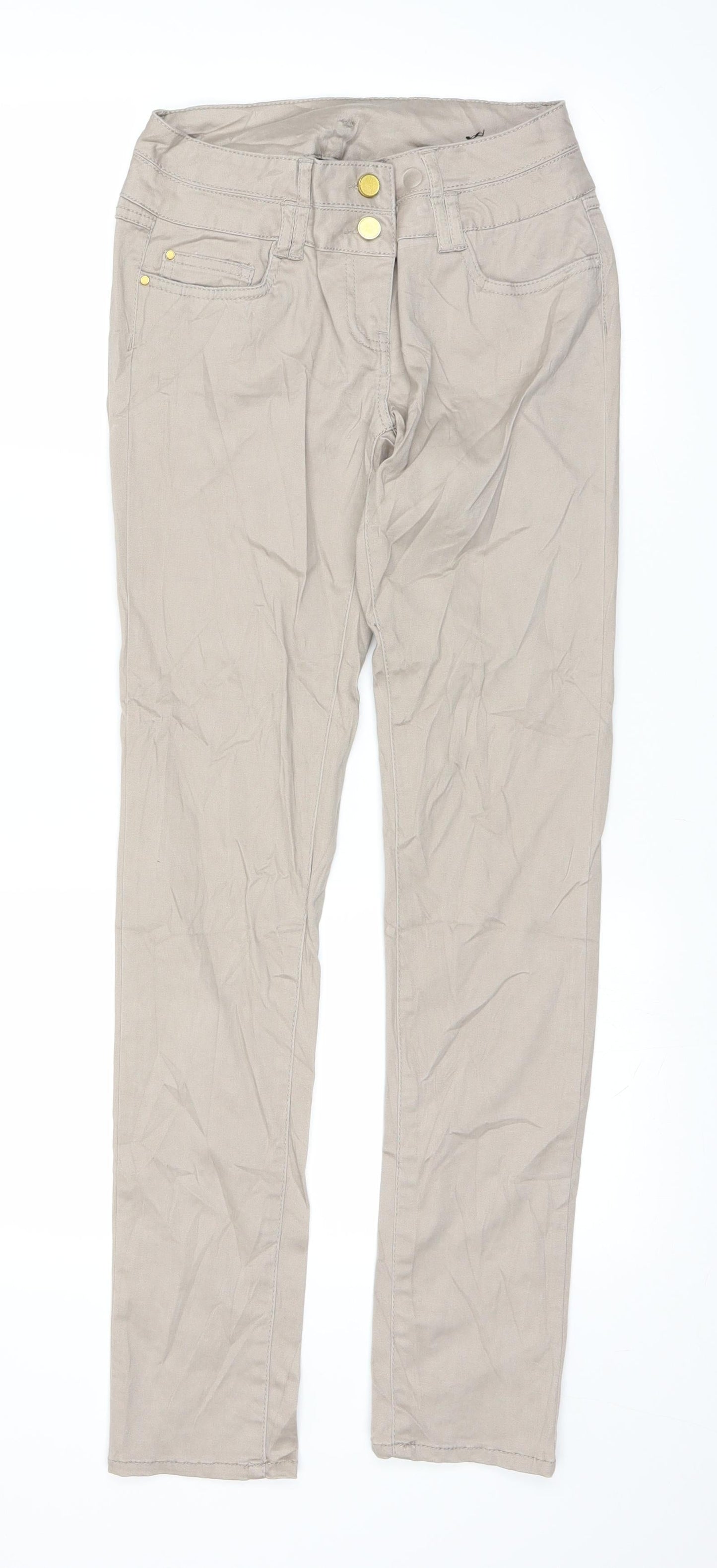Flame Womens Beige   Chino Trousers Size 10 L30 in