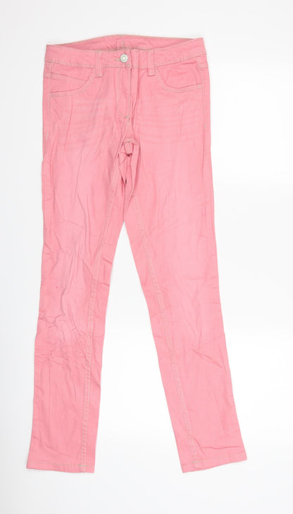 Pocopiano Girls Pink  Denim Straight Jeans Size 12-13 Years