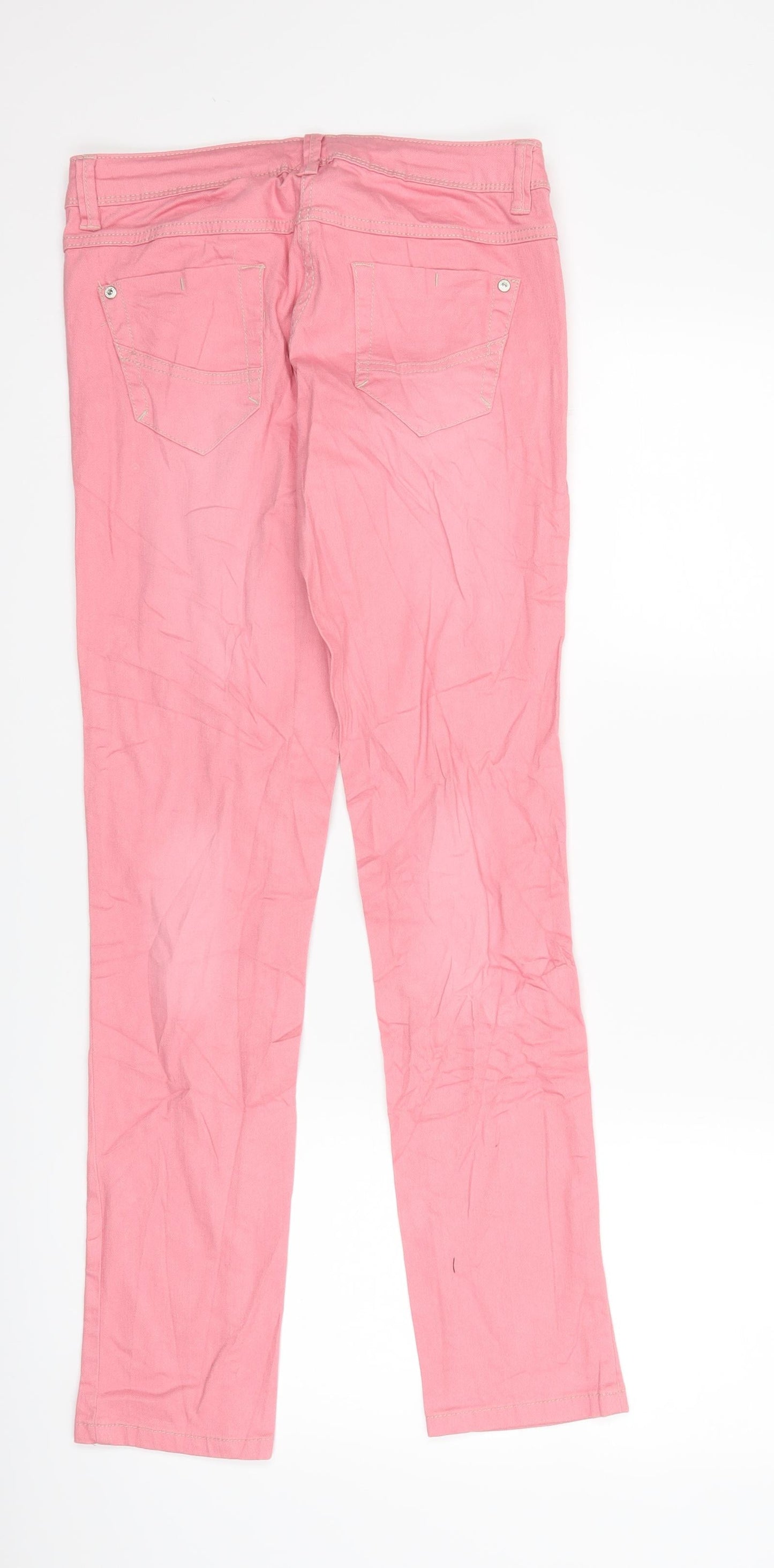 Pocopiano Girls Pink  Denim Straight Jeans Size 12-13 Years