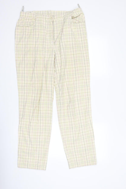 EB Company Womens Beige Check  Trousers  Size 14 L28 in