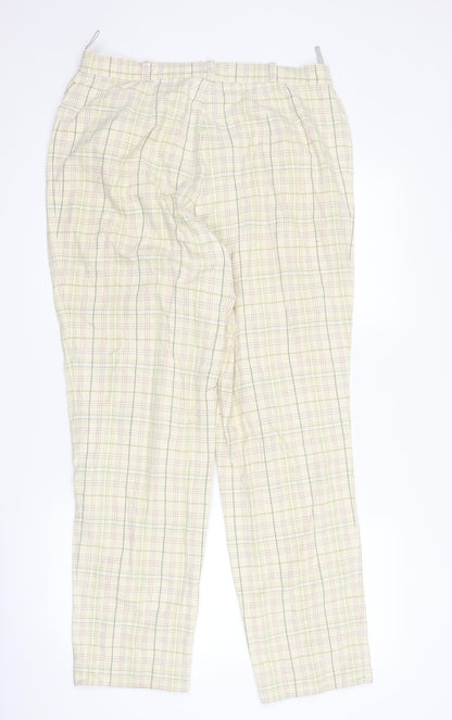 EB Company Womens Beige Check  Trousers  Size 14 L28 in