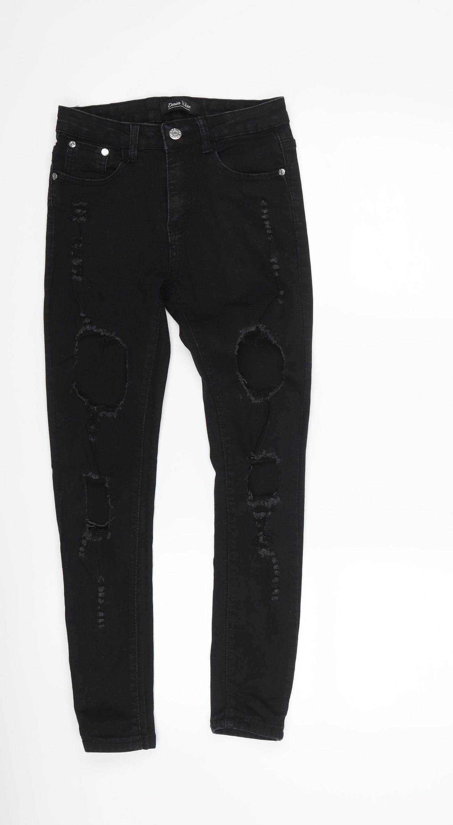Womens UK Size 6 denim wise Regular Fit Skinny Black Jeans
