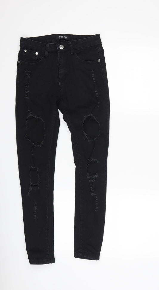 Womens UK Size 6 denim wise Regular Fit Skinny Black Jeans