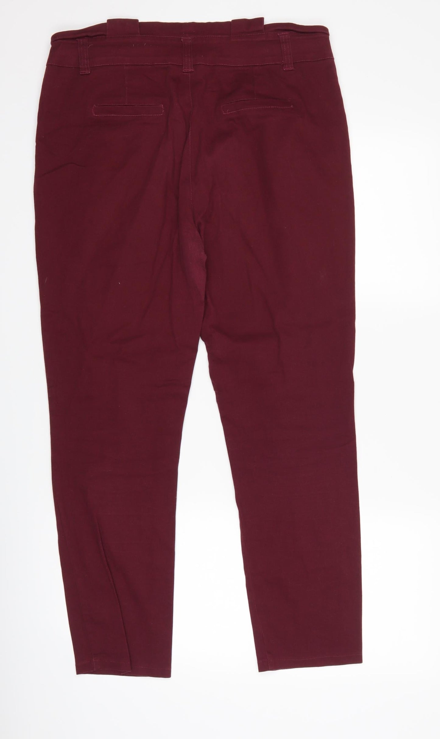 PARISIAN SIGNATURE Womens Purple   Trousers  Size 14 L28 in - Paper Bag Waist