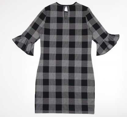 Marks and Spencer Womens Black Check  Bodycon  Size 10
