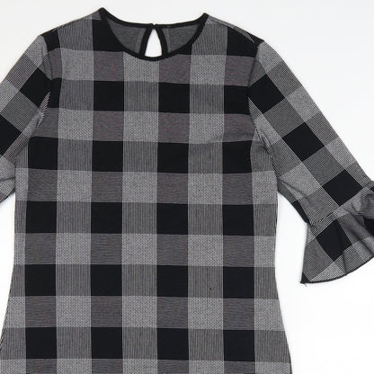 Marks and Spencer Womens Black Check  Bodycon  Size 10