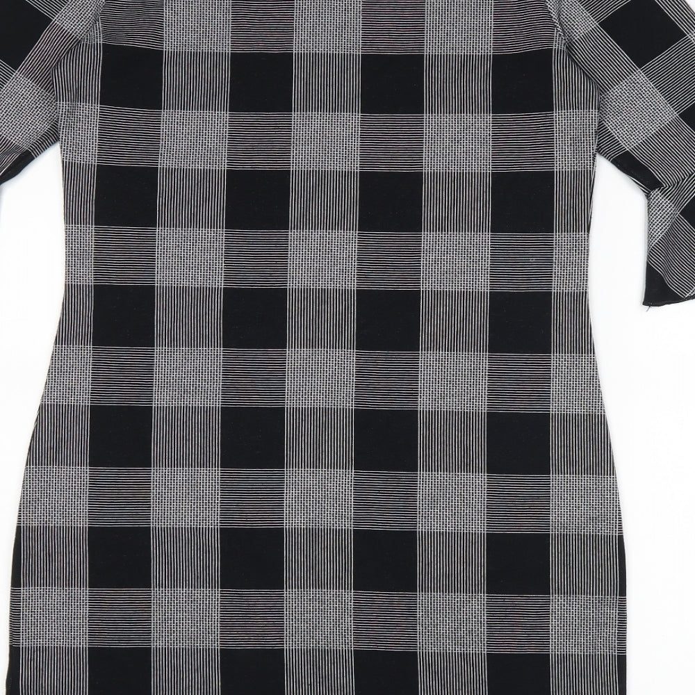 Marks and Spencer Womens Black Check  Bodycon  Size 10