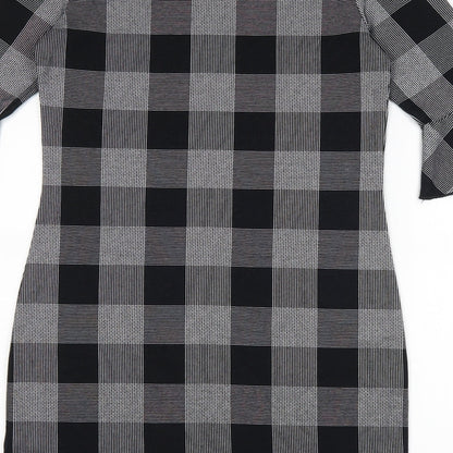 Marks and Spencer Womens Black Check  Bodycon  Size 10