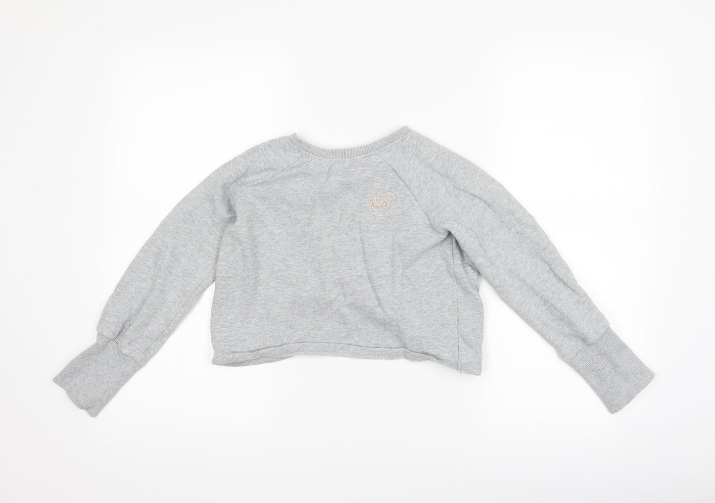 NEXT Girls Grey   Pullover Sweatshirt Size 8 Years  - love