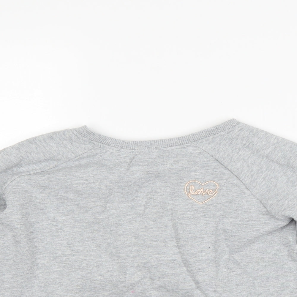 NEXT Girls Grey   Pullover Sweatshirt Size 8 Years  - love