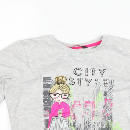 George Girls Grey   Pullover Sweatshirt Size 6-7 Years  - city style