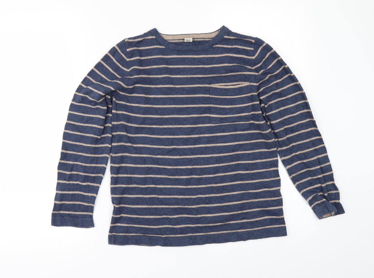 TU Girls Blue Striped  Pullover Jumper Size 12 Years