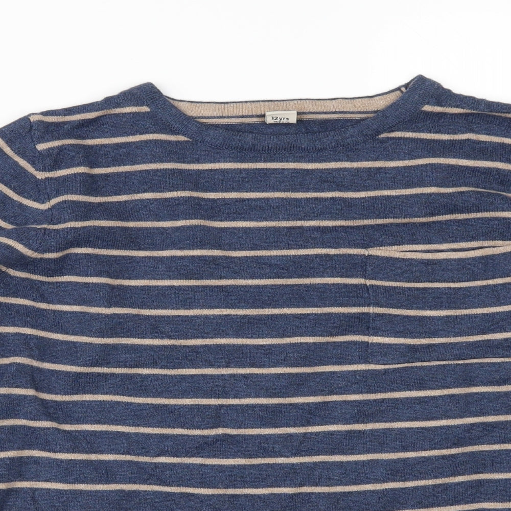 TU Girls Blue Striped  Pullover Jumper Size 12 Years