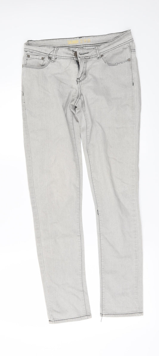 Denim & Co. Womens Grey  Denim Skinny Jeans  L29 in