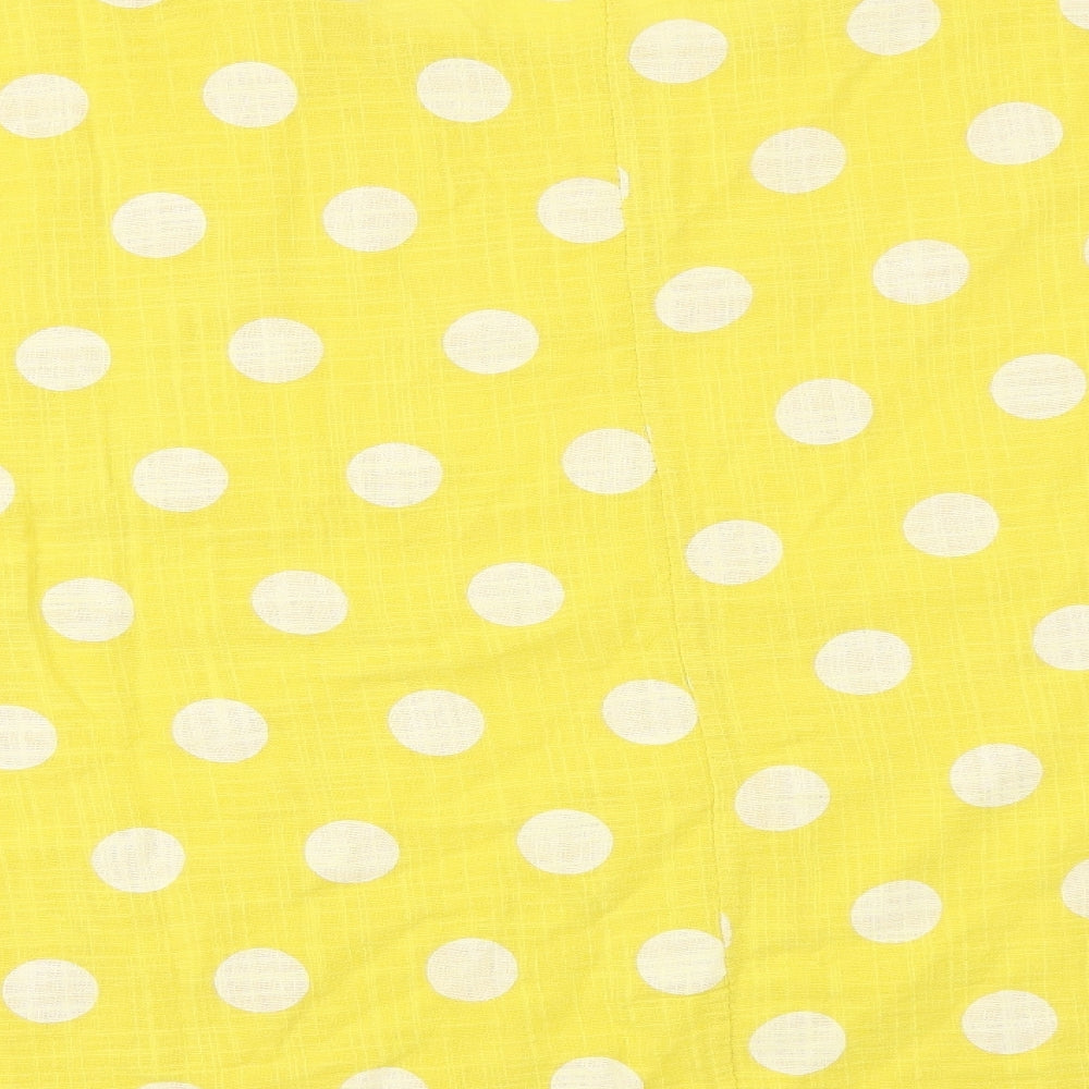 Preworn Womens Yellow Polka Dot  Basic Button-Up One Size