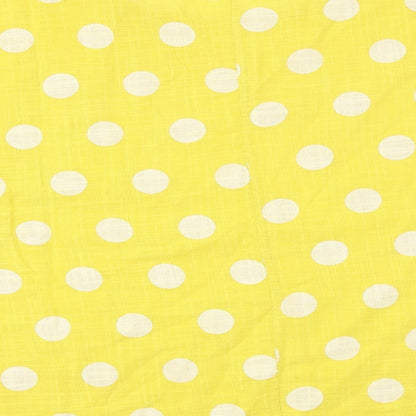 Preworn Womens Yellow Polka Dot  Basic Button-Up One Size