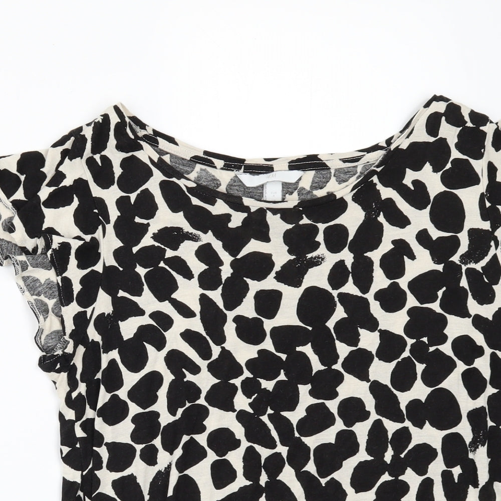 Womens UK Size S H&M Black Basic T-Shirt