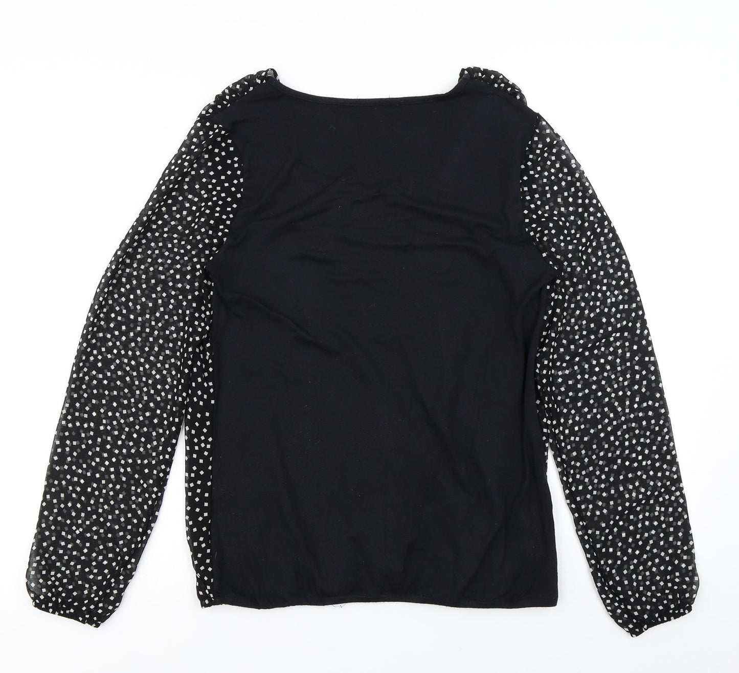 George Womens Black Polka Dot  Basic Blouse Size 10