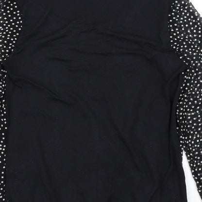 George Womens Black Polka Dot  Basic Blouse Size 10