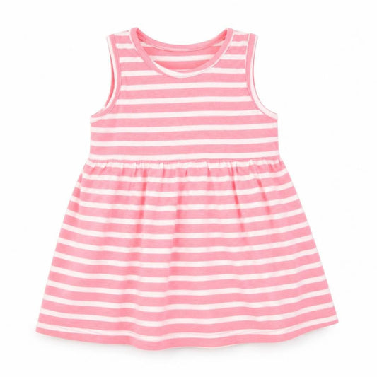 Young Dimension Girls Pink Striped  Skater Dress  Size 2-3 Years