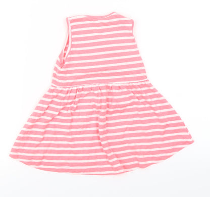 Young Dimension Girls Pink Striped  Skater Dress  Size 2-3 Years