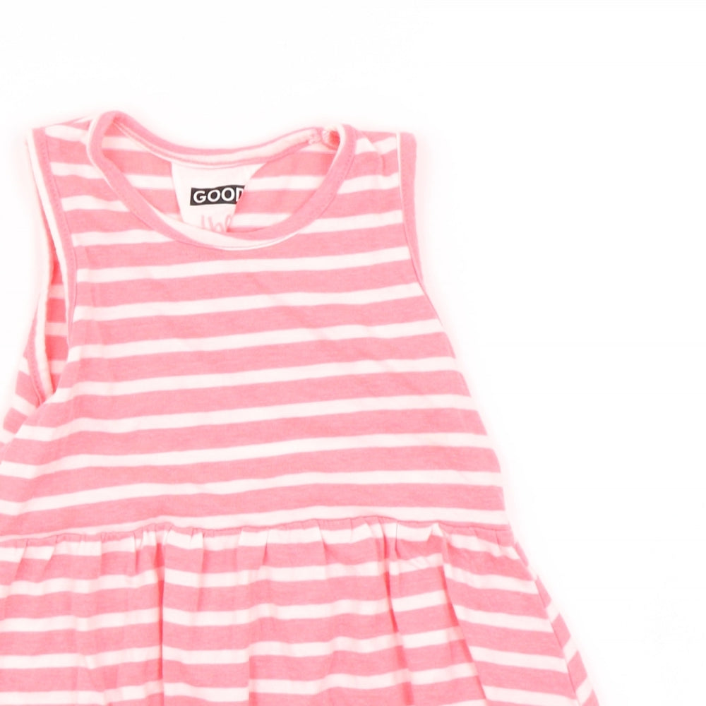 Young Dimension Girls Pink Striped  Skater Dress  Size 2-3 Years