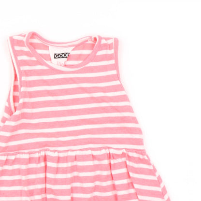 Young Dimension Girls Pink Striped  Skater Dress  Size 2-3 Years