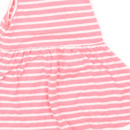 Young Dimension Girls Pink Striped  Skater Dress  Size 2-3 Years
