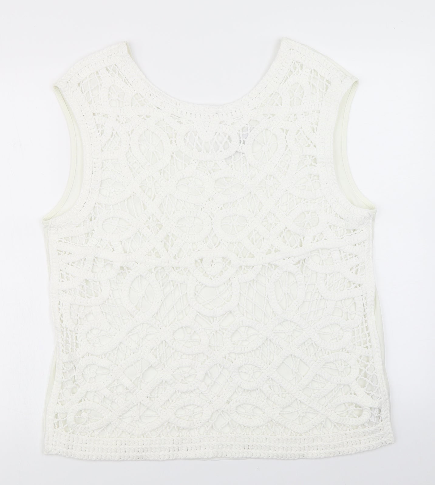 Womens UK Size L NEXT White Basic Tank